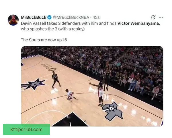 文班41分18篮板3盖帽零失误领衔马刺大胜勇士 卡斯尔15分11篮板助攻全队